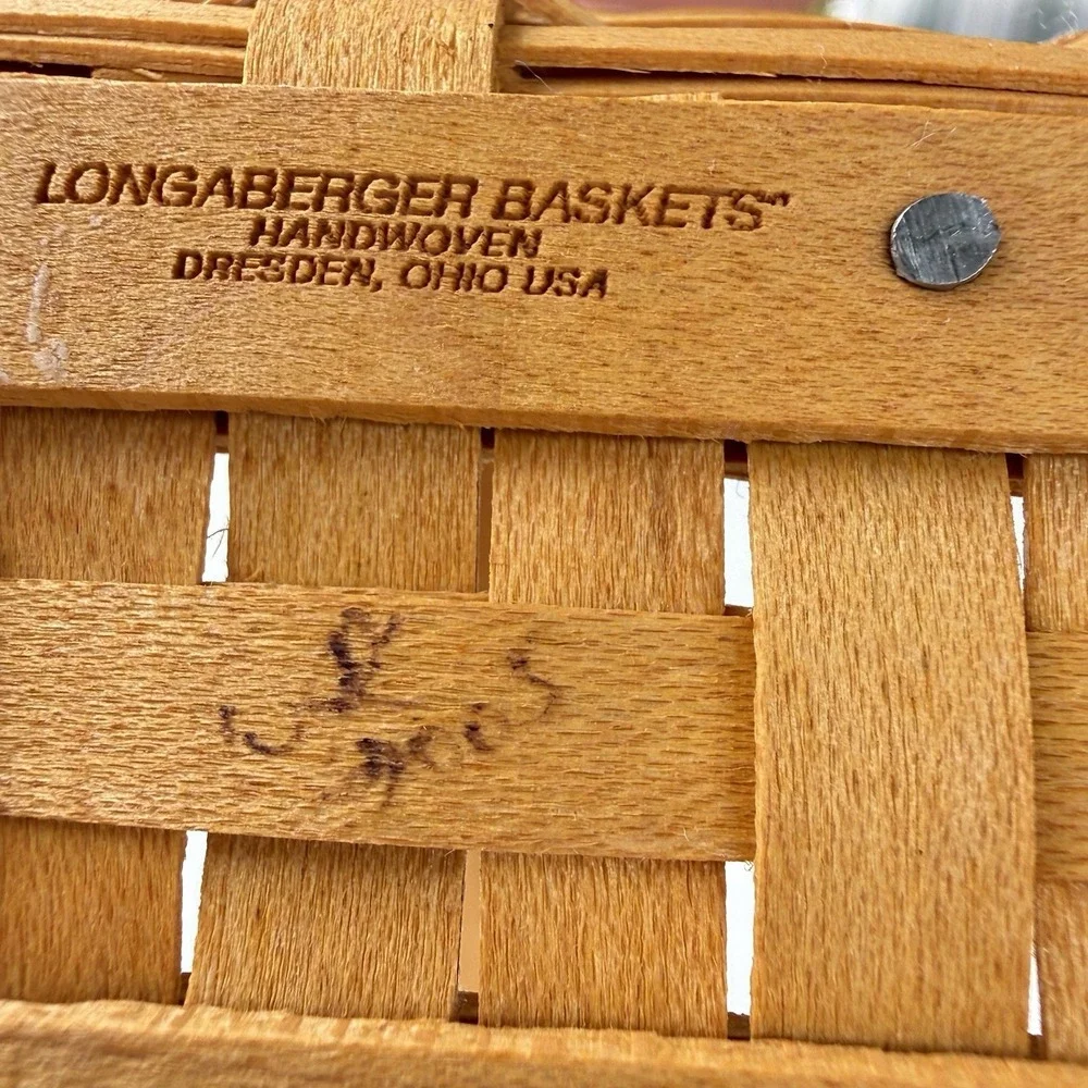 2005 Longaberger Collectors Club Miniature PEONY Basket + 2 Flower Pots #7617